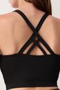 Black WOVCOR Black Square Neck Longline Scuba Sports Bra, Image 2 of 3