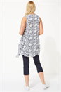 Ivory  Paisley Print Crinkle Tunic Top, Image 3 of 8