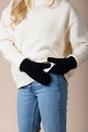 Black SVNX Black Soft Knit Mittens, Image 3 of 4