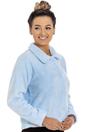 Blue Soft Fleece Bed Jacket With Floral Motif, Image 3 of 4