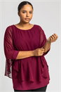 Wine Curve Textured Spot Overlay Top, Image 1 of 5