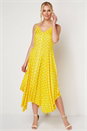 Yellow Polka Dot Hanky Hem Midi Dress, Image 1 of 4