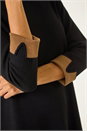 Black Contrast Sleeve Knitted Shift Dress, Image 5 of 5