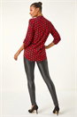 Red Spot Print Pleat Front Top, Image 3 of 5