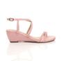Light Pink AJVANI Light Pink Mid Wedge Heel Crossed Straps Sandals, Image 2 of 6
