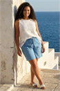 Ivory  Curve Sunflower Lace Texture Vest, Image 2 of 4