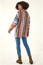 Multi  Boucle Stripe Cowl Neck Jumper, Image 3 of 5