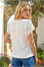 Ivory Burnout Bubble Hem Top, Image 3 of 4