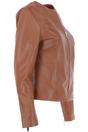 Tan Ashwood Leather Tan 'Francesca' Collarless Real Leather Fashion Jacket, Image 3 of 5