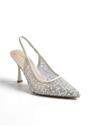 White iKrush White Cordelia Embellished Mesh Pointed Toe Heels, Image 3 of 8