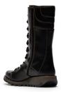 Black Womens Leather Ankle Boots-STER767, Image 4 of 5