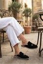 Black Mia Womens Suede Loafer Mules, Image 2 of 5