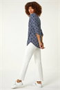 Navy  Textured Abstract Print Shirt, Image 3 of 5