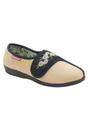 Blue Ladies Adjustable Wide Fit Floral Slippers, Image 4 of 5