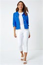 Royal Blue Stretch Pocket Detail Jacket, Image 2 of 5