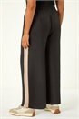 Black Curve Side Stripe Wide Leg Trouser, Image 3 of 5