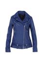 Royal Blue 'Mia' Leather Longline Biker Jacket, Image 2 of 5