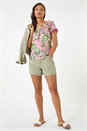 CORAL Floral Printed Bardot Top, Image 2 of 5