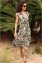 White Zebra Print Maxi Wrap Dress, Image 1 of 5