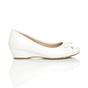 White AJVANI White Low Mid Wedge Heel Comfort Court Shoes, Image 2 of 6