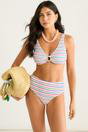 Multi Gini London Multi Textured Multi Color Stripe Bikini Bottom, Image 1 of 4