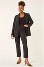 Black Diamante Stretch Trousers, Image 3 of 5