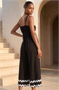 Black Ric Rac Strap Detail Jumpsuit, Image 2 of 4
