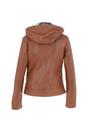 Tan 'Malmo' Two-In-One Detachable Hood Leather Jacket, Image 5 of 6