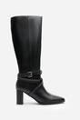 Black 'Tamsin' Knee High Boots Wrap Buckle Strap, Image 2 of 7