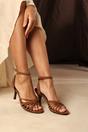 Tan Where's That From Tan 'Cyprus' Multi Cross Over Strap Mid Heels, Image 1 of 6