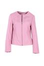 Pink Ashwood Leather Pink 'Francesca' Collarless Real Leather Fashion Jacket, Image 2 of 4