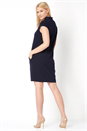 Navy  V Neck Cocoon Dress, Image 3 of 4