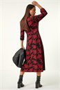 Red Petite Floral Stretch Midi Dress, Image 3 of 5