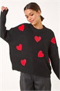 Black Heart Detail Knit Jumper, Image 4 of 5
