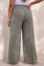 Dark Grey Curve Pinstripe Elastic Waist Trouser , Image 3 of 4