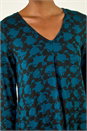 Blue Printed Pleat Front Top, Image 5 of 5