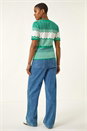 Green Wave Stitch Button Knit Jumper, Image 3 of 5