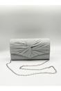 Silver Ruched Clutch Bag, Image 2 of 5