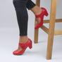 Red AJVANI Red Mid Block Heel Mary Jane Comfort Court Shoes, Image 5 of 6