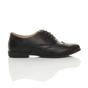 Black AJVANI Black Flat Lace Up Oxfords Brogues, Image 2 of 6