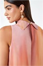 Peach LIMITED Printed High Neck Chiffon Shift Dress, Image 5 of 5