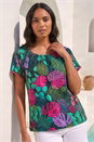 Forest  Printed Bardot Stretch Top, Image 3 of 4