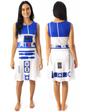 White Star Wars R2D2 Women's Cosplay Costume Dress, Image 2 of 6