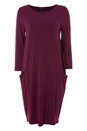 Wine Red 3/4 Sleeve Slouch Dress, Image 4 of 4