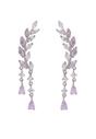 Lilac Diva Tilted Leaf Earrings, Image 1 of 5