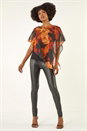 Rust Fire Metallic Asymmetric Overlay Top, Image 2 of 5