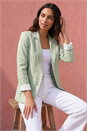Green Textured Light Weight Blazer, Image 2 of 5