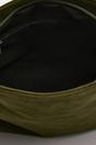Khaki Soft Suede Foldover Clutch Bag, Image 4 of 5