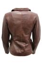 Brown Womens 2 Button Leather Blazer Jacket, Image 3 of 3