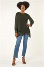 Dark Green Sparkly Detail Layered Top, Image 2 of 5